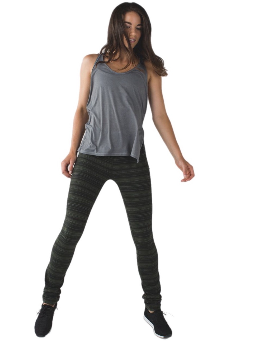 Lululemon Skinny Groove Pant II Roll Down Adjustable Butterfly Green Black Sz 6